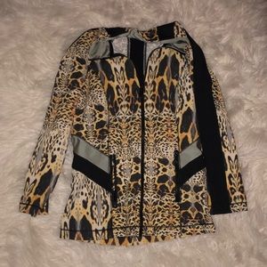 Bebe Sport Cheetah Zip Up